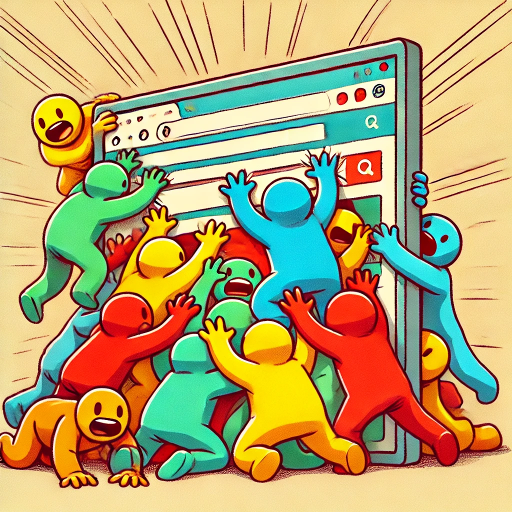 Internautas accediendo a una web de forma alterada y sin control